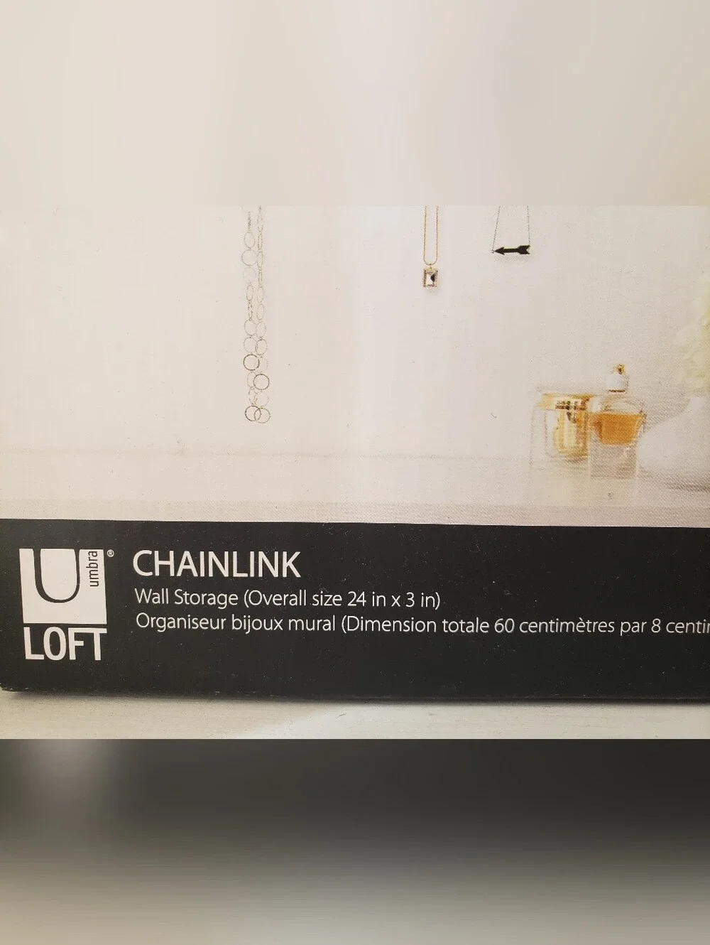 NIB LOFT Chainlink Wall Mounted Jewelry Hanger